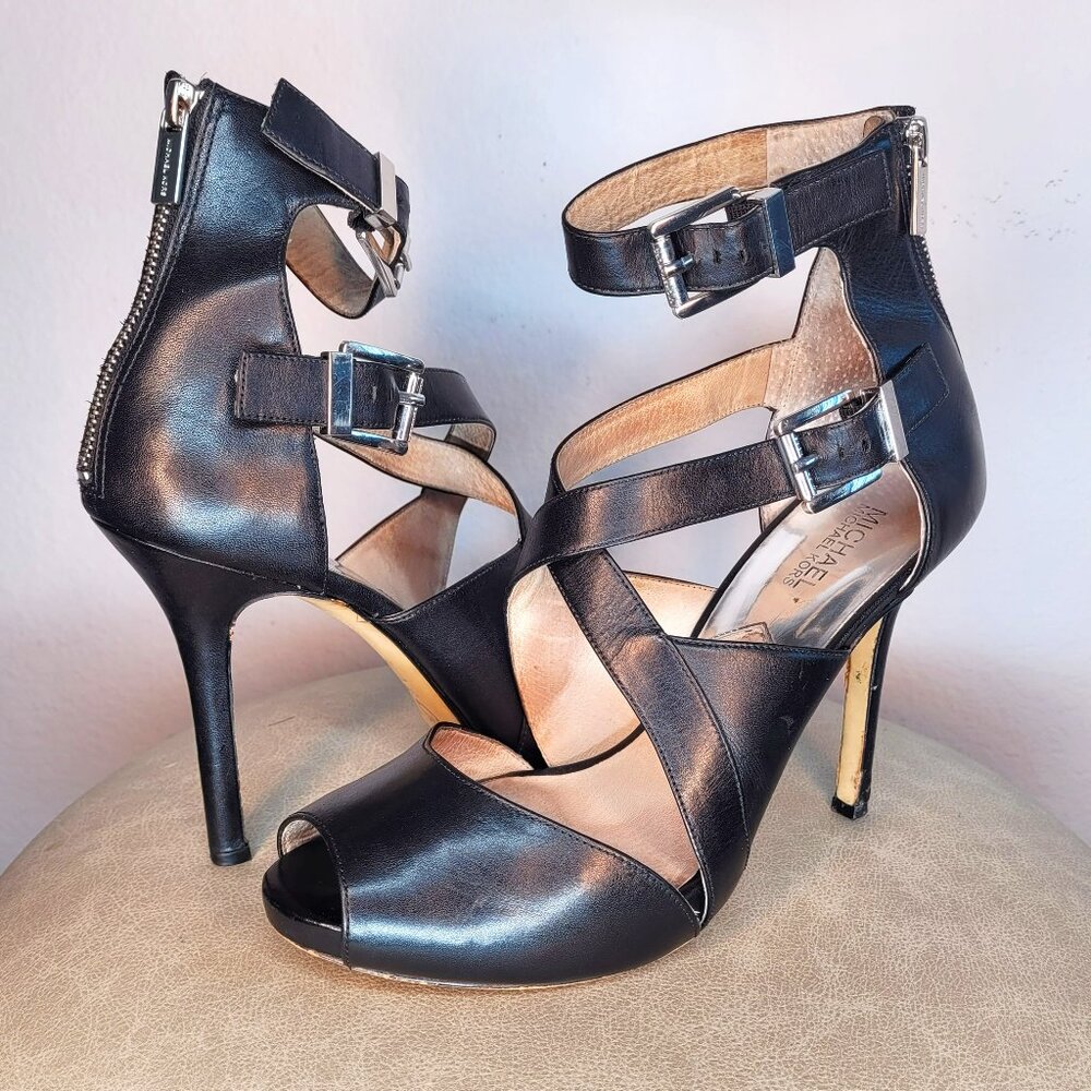 Michael Kors Tamara Strappy Leather Heels – 11M